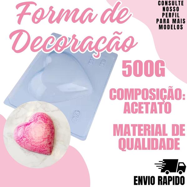 Imagem de Forma Coraçao Liso Pascoa Chocolate Recheio