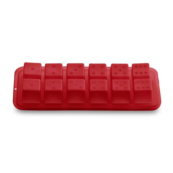 Imagem de Forma Cubo de Gelo de Silicone Dados 12 Cubos Vermelho Up Home - UD146