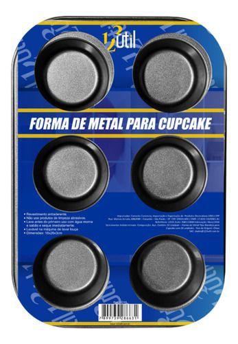 Imagem de Forma Cupcakes 6 Cavidades Antiaderente Teflon 18*26*3 Cm