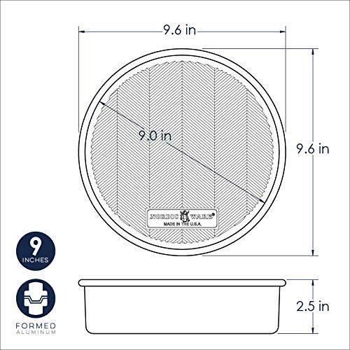 Imagem de Forma de bolo Nordic Ware Prism redonda de 23 cm, pacote com 2 unidades de alumínio natural