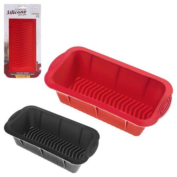 Forma de Bolo Pão em Silicone Retangular Antiaderente Cozinha 1,1L - Art house Imagem de Forma de Bolo Pão em Silicone Retangular Antiaderente Cozinha 1,1L