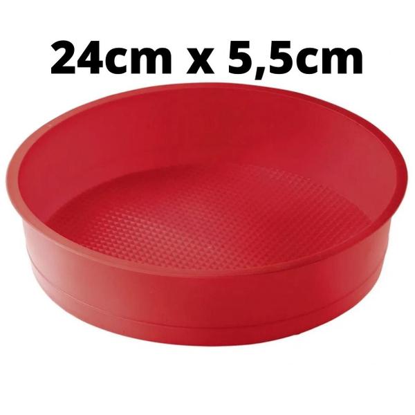 Imagem de Forma de Bolo Redonda em Silicone Bolo Torta Empadão Assadeira Antiaderente Cozinha Casa