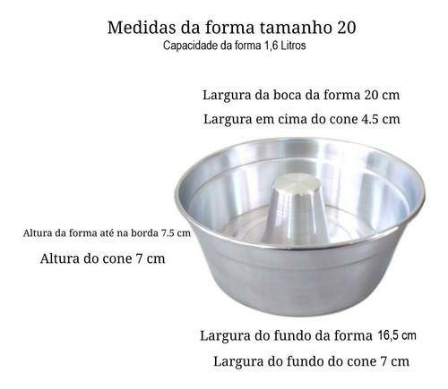 Imagem de Forma De Buraco Pudim Bolo Em Alumínio N20 - Kit 60 Pçs