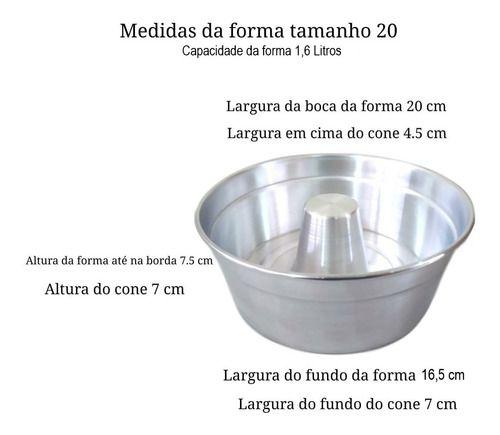 Imagem de Forma De Buraco Pudim Bolo Kit 5 Formas Nº16 E 5 Formas Nº20