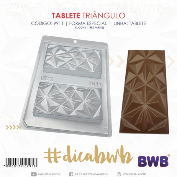 Imagem de Forma de Chocolate Silicone Tablete Triângulo 9911 Confeitar - BWB