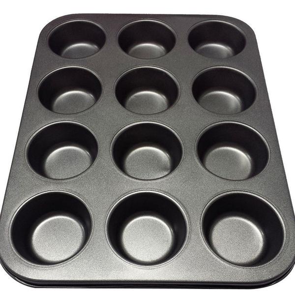 Forma de cupcake pão de queijo 12 teflon antiaderente - 123 Util Imagem de Forma de cupcake pão de queijo 12 teflon antiaderente
