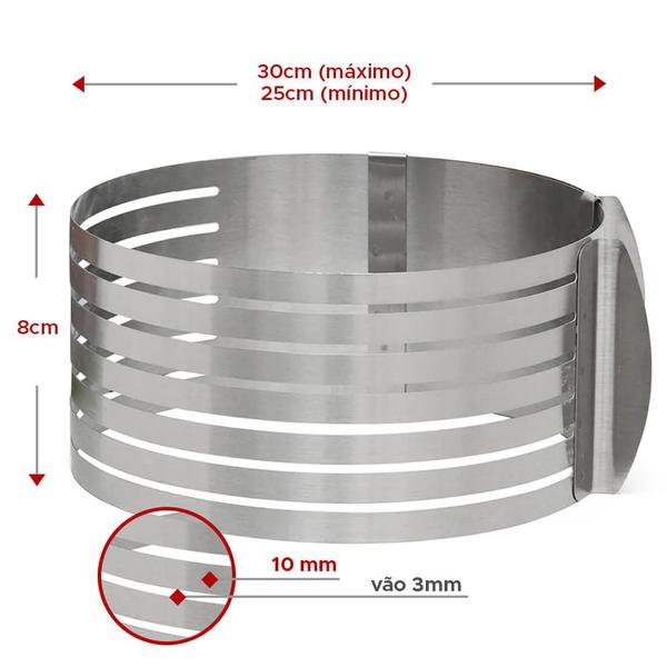 Imagem de Forma de Fatiar Cortar Camadas De Bolo Tortas Regulável 30cm