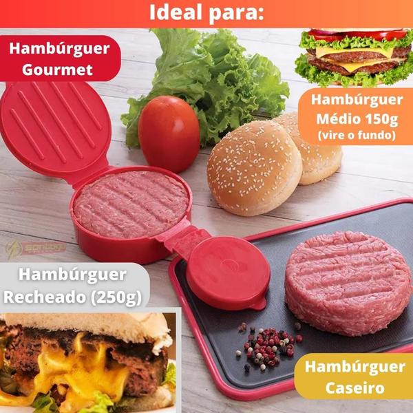 Imagem de Forma De Fazer Hambúrguer Modelador Rechear Com Bacon Queijo