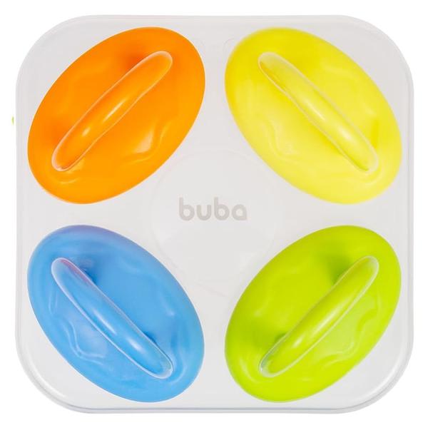 Imagem de Forma de Freezer Picolé Colorida 4 Sorvetes Infantil Buba