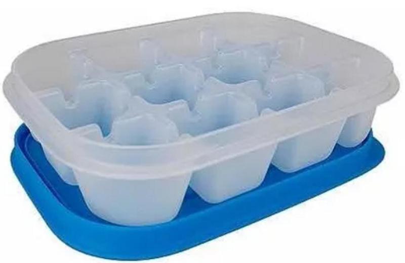 Forma de Gelo 12 Cubos Freezer Line Azul Capri Tupperware Imagem de Forma de Gelo 12 Cubos Freezer Line Azul Capri Tupperware