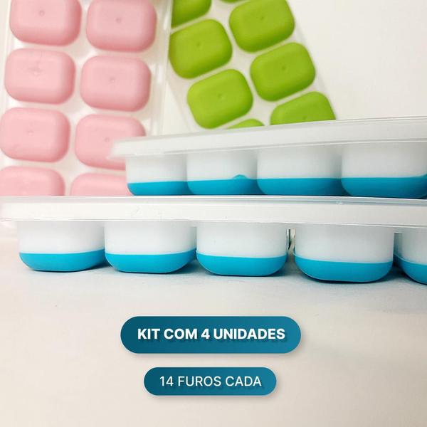 Imagem de Forma De Gelo 14 Cubos Tampa Rígida Flexível Fundo Silicone