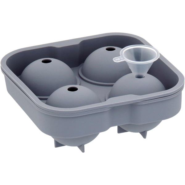 FORMA DE GELO BOLA COM FUNIL SILICONE 5x12x12cm CINZA - NH Imagem de FORMA DE GELO BOLA COM FUNIL SILICONE 5x12x12cm CINZA