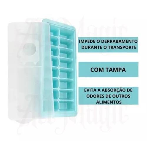 Imagem de Forma De Gelo Com Tampa Plástico Retangular Cubo