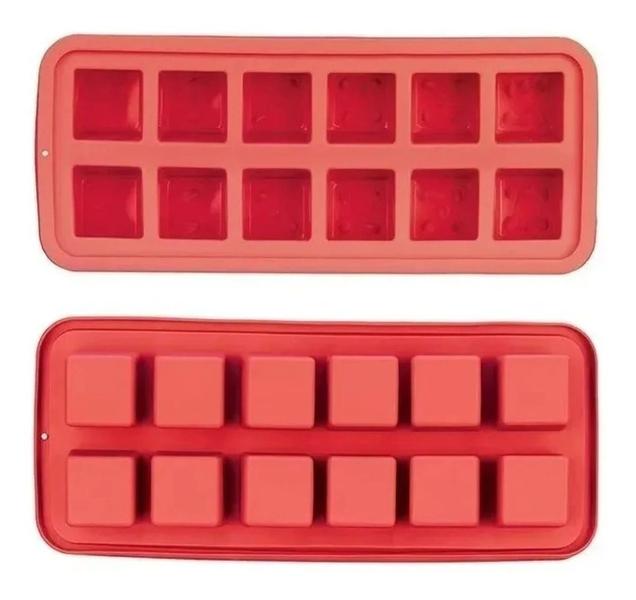 Forma De Gelo De Silicone 12 Cubos Temperos Bombom Papinha Geladeira Resistente - Generico Imagem de Forma De Gelo De Silicone 12 Cubos Temperos Bombom Papinha Geladeira Resistente