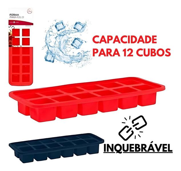 Forma De Gelo De Silicone 12 Cubos Temperos Bombom Papinha Geladeira Resistente - Generico Imagem de Forma De Gelo De Silicone 12 Cubos Temperos Bombom Papinha Geladeira Resistente