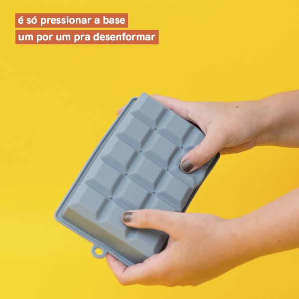 Forma de Gelo de Silicone - 15 Cubos Oikos AZUL Imagem de Forma de Gelo de Silicone - 15 Cubos Oikos AZUL