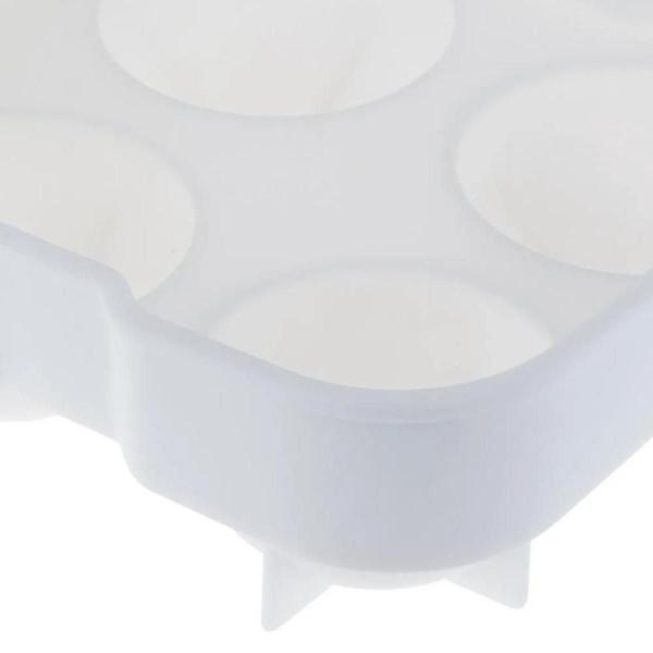 Imagem de Forma de Gelo de Silicone 4 esferas 45mm com Tampa Branco