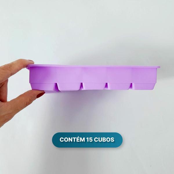 Imagem de Forma De Gelo De Silicone Para Cozinha Papinha 15 Cubos