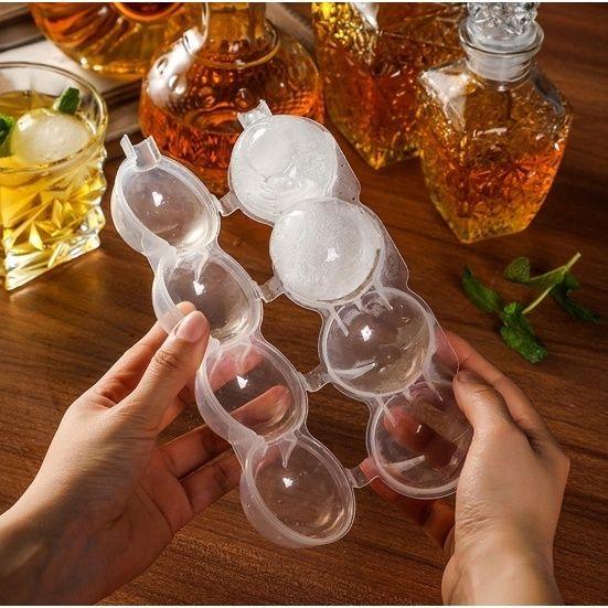 Forma De Gelo Redonda 4 Bolas de Gelo Em Formato De Esfera Para Cocktail whisk gin Reutilizável ice - Art house Imagem de Forma De Gelo Redonda 4 Bolas de Gelo Em Formato De Esfera Para Cocktail whisk gin Reutilizável ice