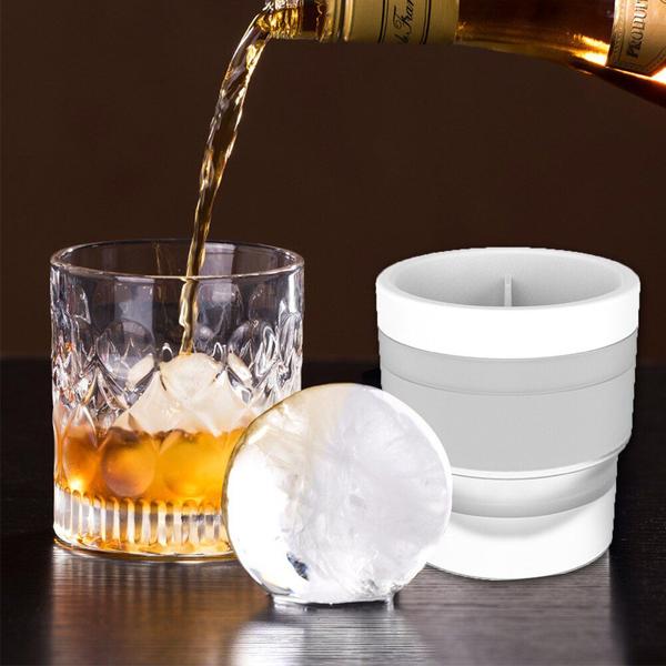 Imagem de Forma De Gelo Redonda Molde Silicone Bebida Whisky Drink