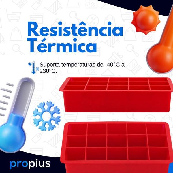 Imagem de Forma De Gelo Retangular 15 Cubos 30ml Flexível Free BPA Livre Bandeja Armazenar Manter Gelado Congelar Cozinha Formar