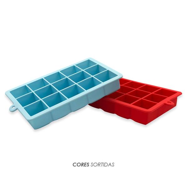 Imagem de Forma de Gelo Retangular de Silicone para 15 cubos 30ml para cozinha restaurantes bar drinks bebidas coqueteis