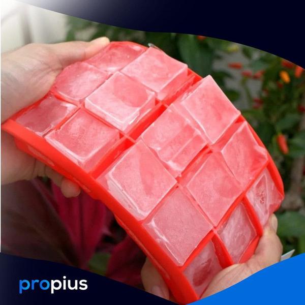 Imagem de Forma De Gelo Retangular Silicone Flexível Armazenar Protetor Manter Gelado Utilidades Reutilizável Pequeno Freezer