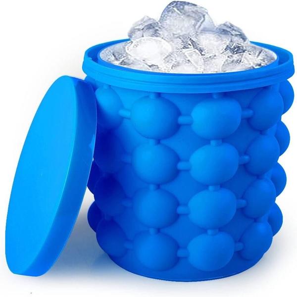 Imagem de Forma De Gelo Silicone 120 Mini Cubos Balde Pequeno Suporte