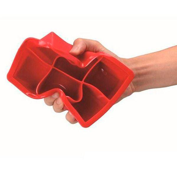 Imagem de Forma De Gelo Silicone Cubo Grande 6 Cubos Drink Vermelho