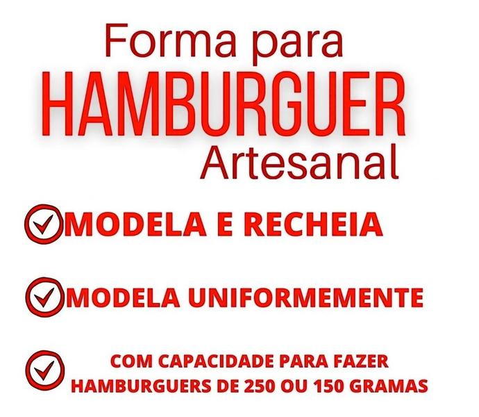 Imagem de Forma de Hambúrguer Artesanal para Hambúrguer de 150g e 250g