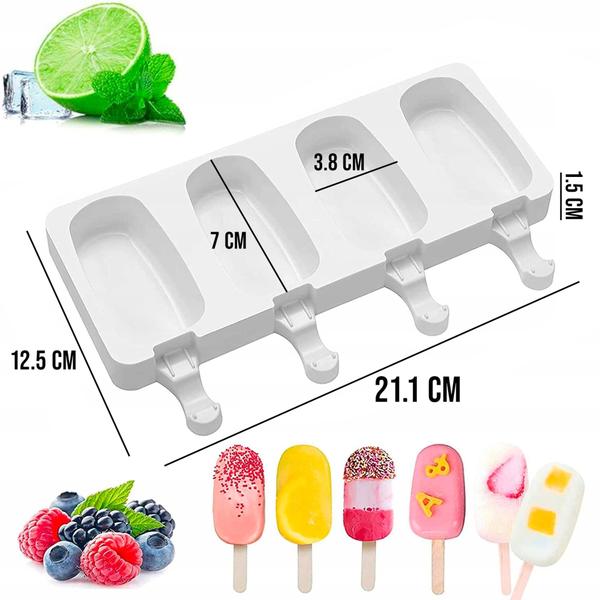 Imagem de Forma De Picolé Sorvete Mini Magnum Silicone 4 Cavas Prática