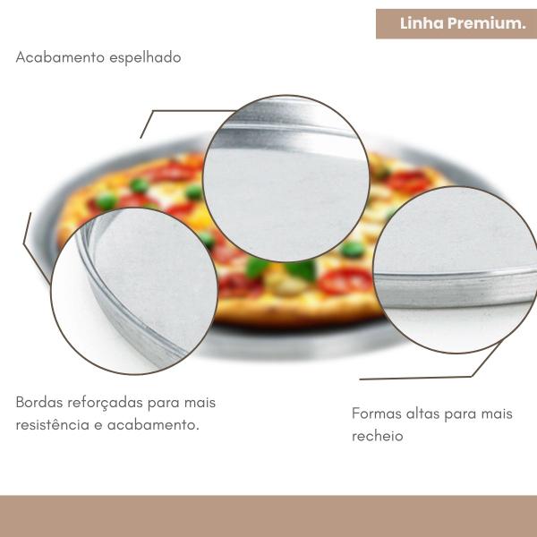 Imagem de Forma de Pizza 30 cm com Borda Reforçada Alumínio Polido