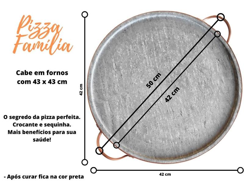 Imagem de Forma de Pizza  Pedra Sabão Gigante 42 cm  Cobre