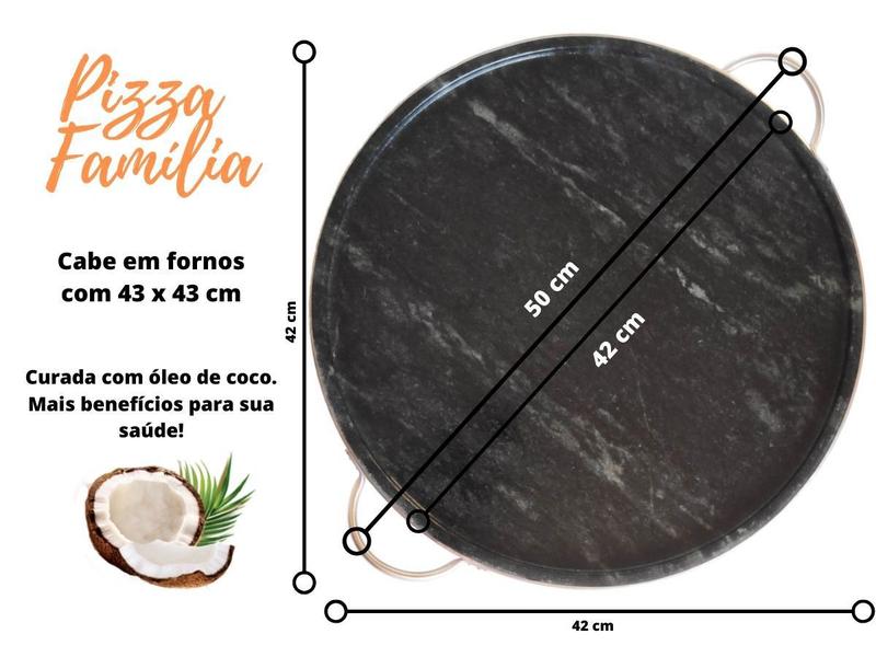 Imagem de Forma de Pizza  Pedra Sabão Gigante 42 cm  INOX