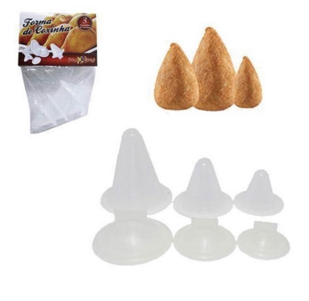 Imagem de Forma de plástico para coxinha com 3 peças - PMG