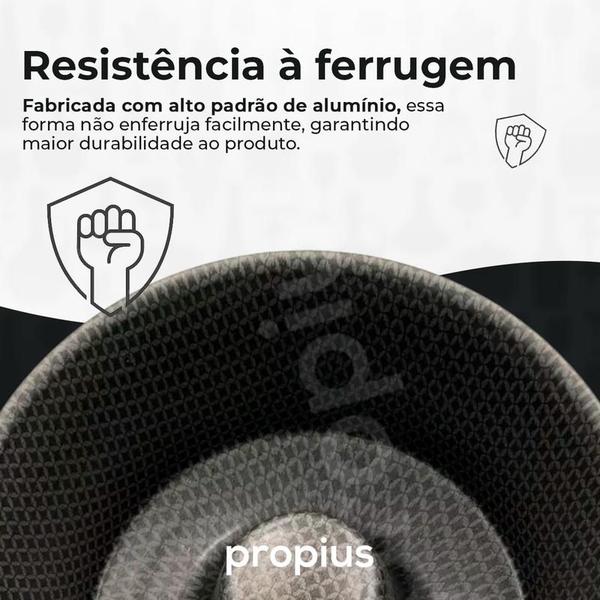 Imagem de Forma de Pudim Redonda 18cm Vermelha Durável Resistente Versátil Doméstico Clássica Torre Tubo Padaria