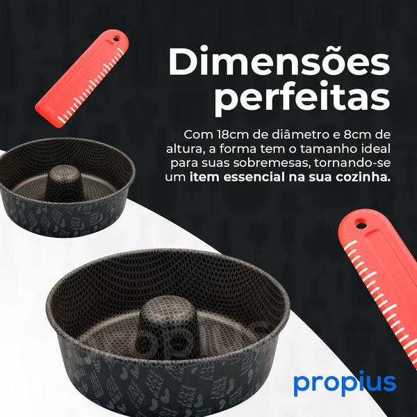 Imagem de Forma de Pudim Redonda 18cm Vermelha Ergonômica Sobremesas Clássica Forneável Forminha Receitas Variadas