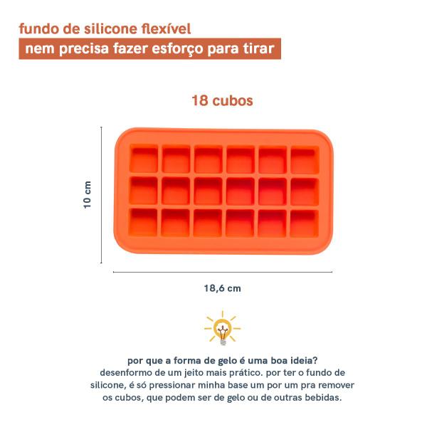 Imagem de Forma de Silicone 18 Cubos Oikos LARANJA