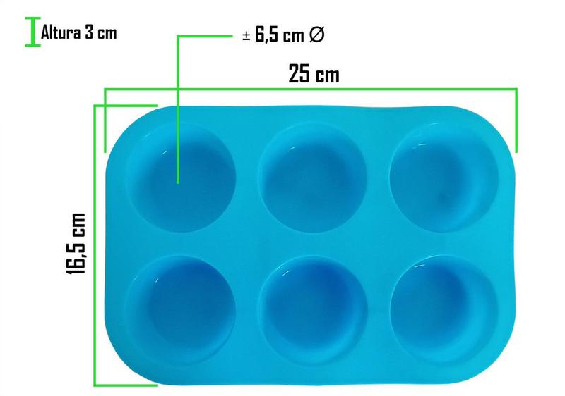 Imagem de Forma de silicone 6 cavidades - não gruda e não queima