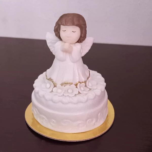 Imagem de Forma de Silicone Anjo Menina Orando Mini para fazer Sabonete Vela Biscuit peça de Gesso  Anjinho