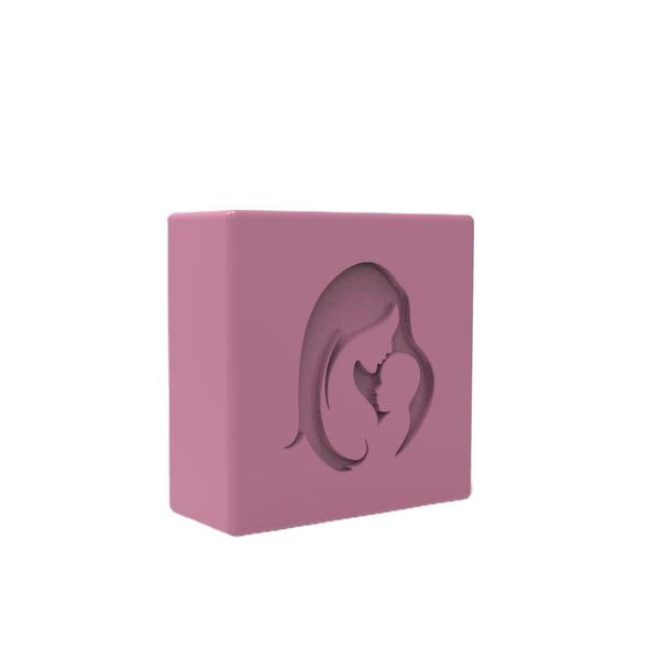 Imagem de Forma de Silicone Barra Dia das Mães  Mãe e Bebe  Feliz Dia das Mães  Silhueta