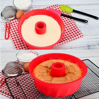 Imagem de Forma De Silicone Bolo Pudim Pão Torta Mousse Assadeira Forno Airfryer Espiral Antiaderente