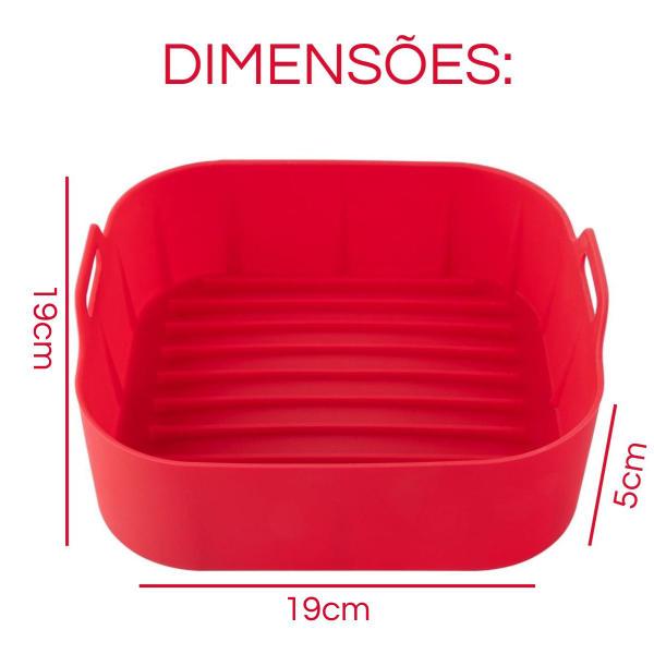 Imagem de Forma De Silicone Cesto Quadrado Para Fridareira Airfryer 19cm