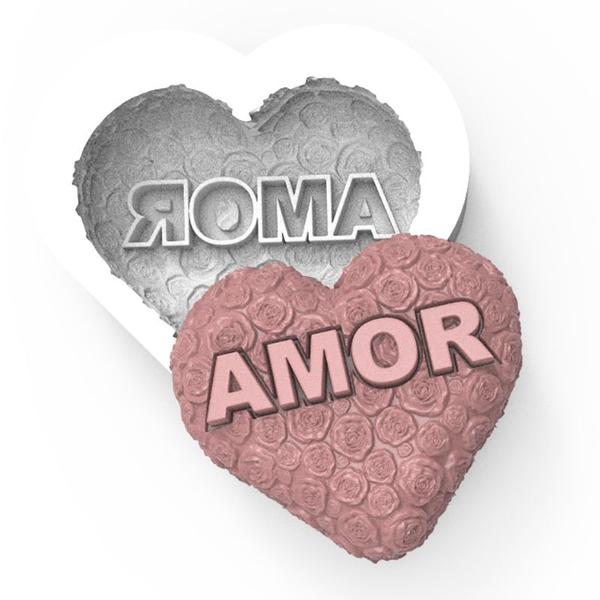 Imagem de Forma de Silicone Coração C/ Flores "AMOR" Dia dos Namorados