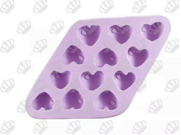 Imagem de Forma de Silicone Coração C/ Gota 12Cav. P Ib-348