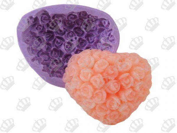 Imagem de Forma de Silicone Coração Floral P Ib-146