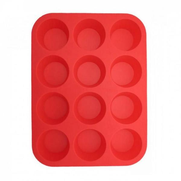 Imagem de Forma De Silicone Cupcake 12 Cavidades Vermelho Ke Home