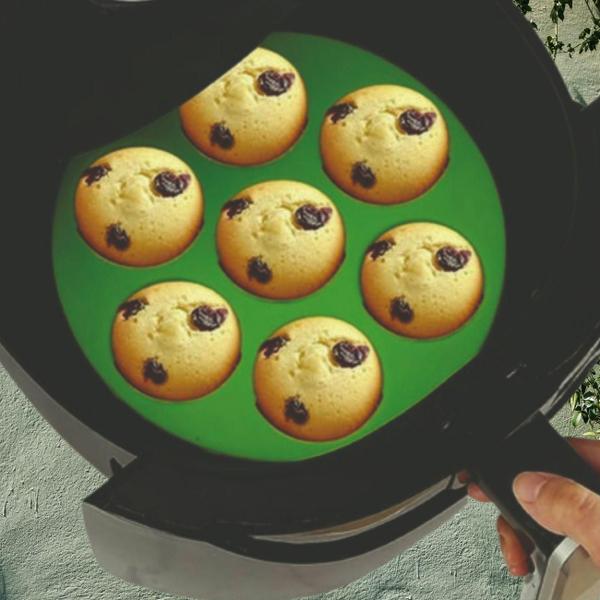 Imagem de Forma De Silicone Cupcake Pão De Queijo Air Fryer Redondo