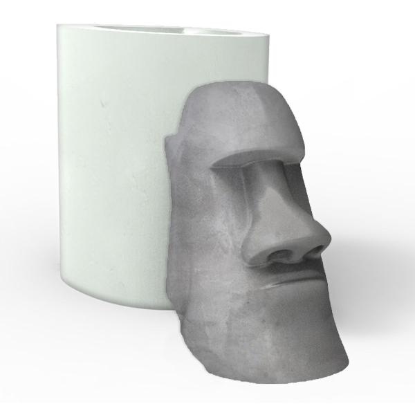 Imagem de Forma de Silicone Estatua Moai  Decoração Cabeças da Ilha de Páscoa  Artesanal