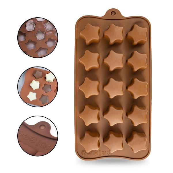 Imagem de Forma De Silicone Estrelas Relevo Confeitaria Molde Multiuso